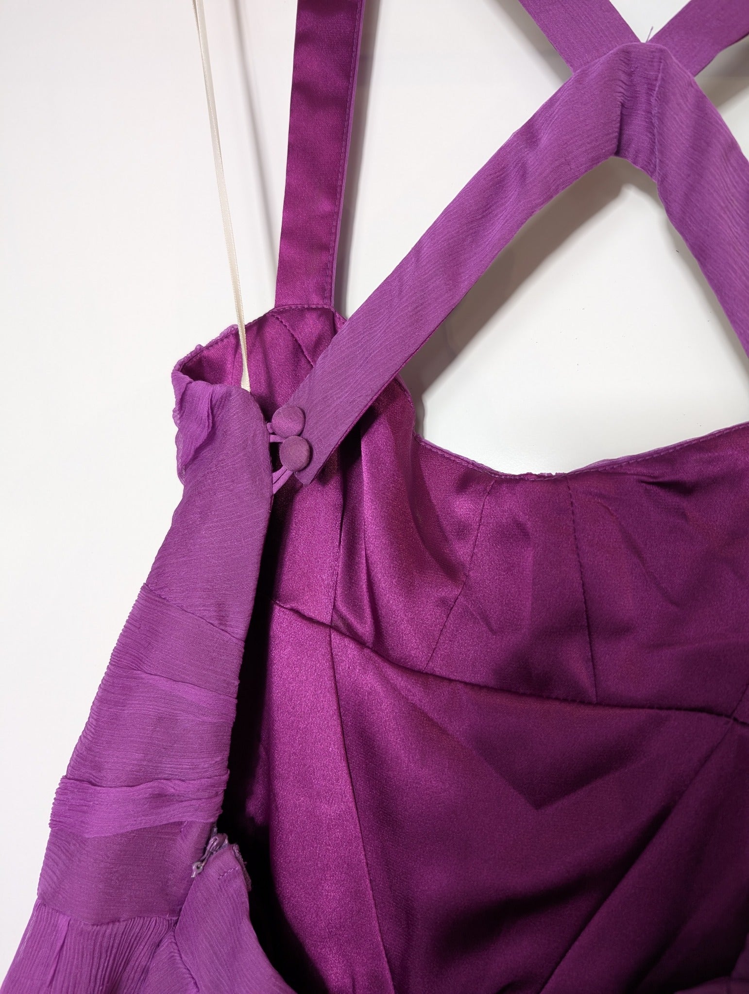 Rachel Gilbert Silk Chiffon Midi Dress Purple Size 0 - Image 5