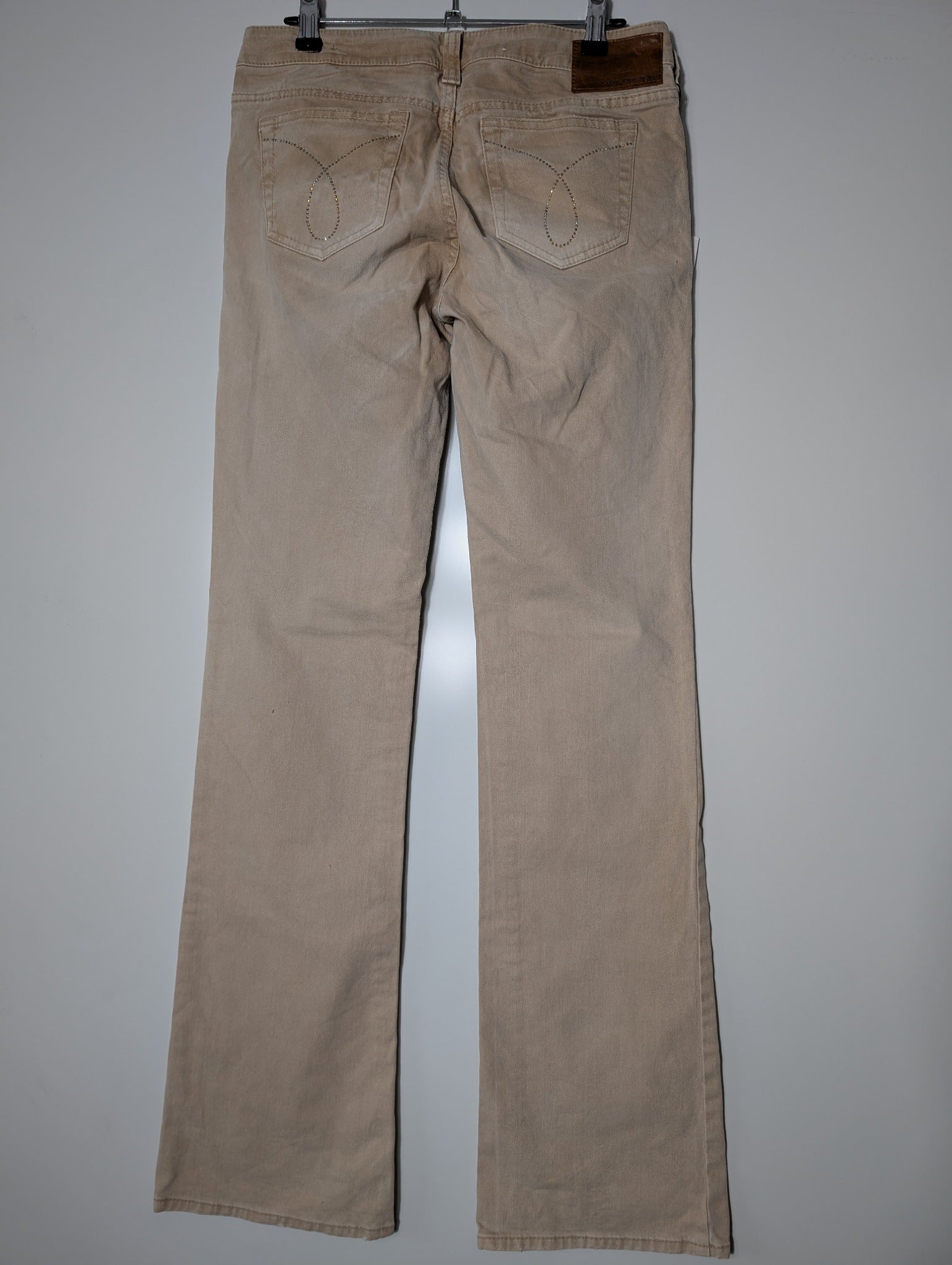 Calvin Klein Jeans Corduroy Pants Tan Rhinestone Detail - Image 5