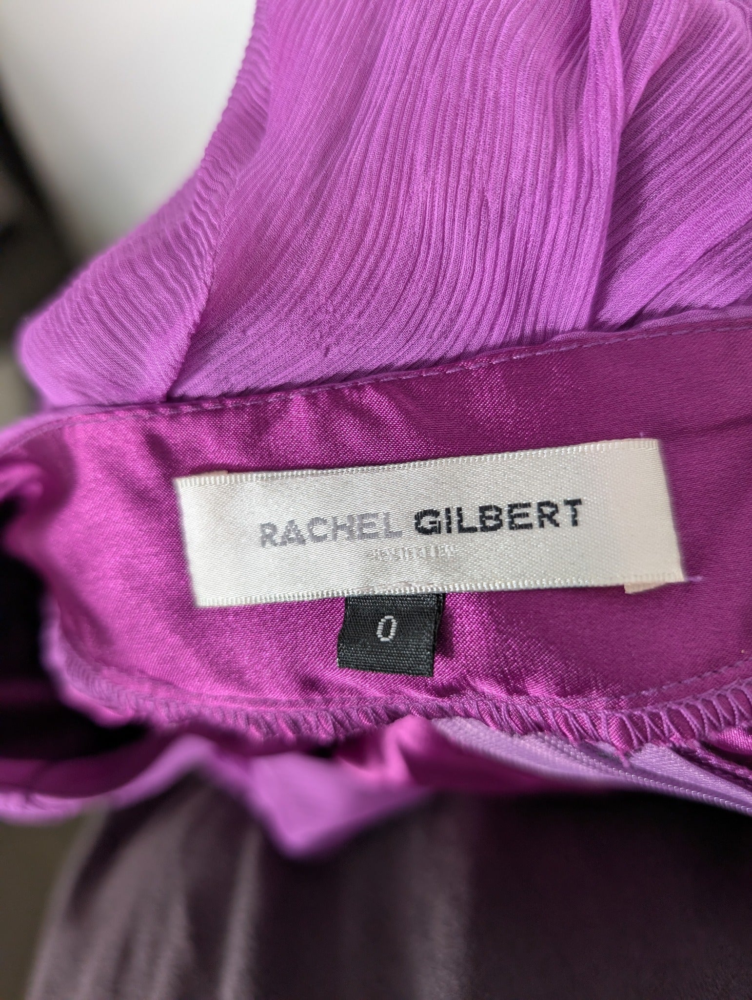 Rachel Gilbert Silk Chiffon Midi Dress Purple Size 0 - Image 6