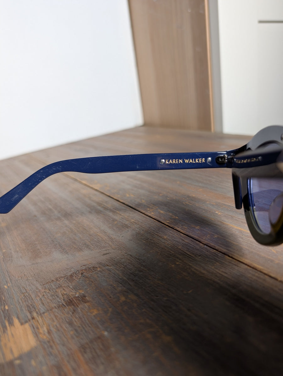 Karen Walker Flowerpatch Sunglasses Navy & Olive - Image 4