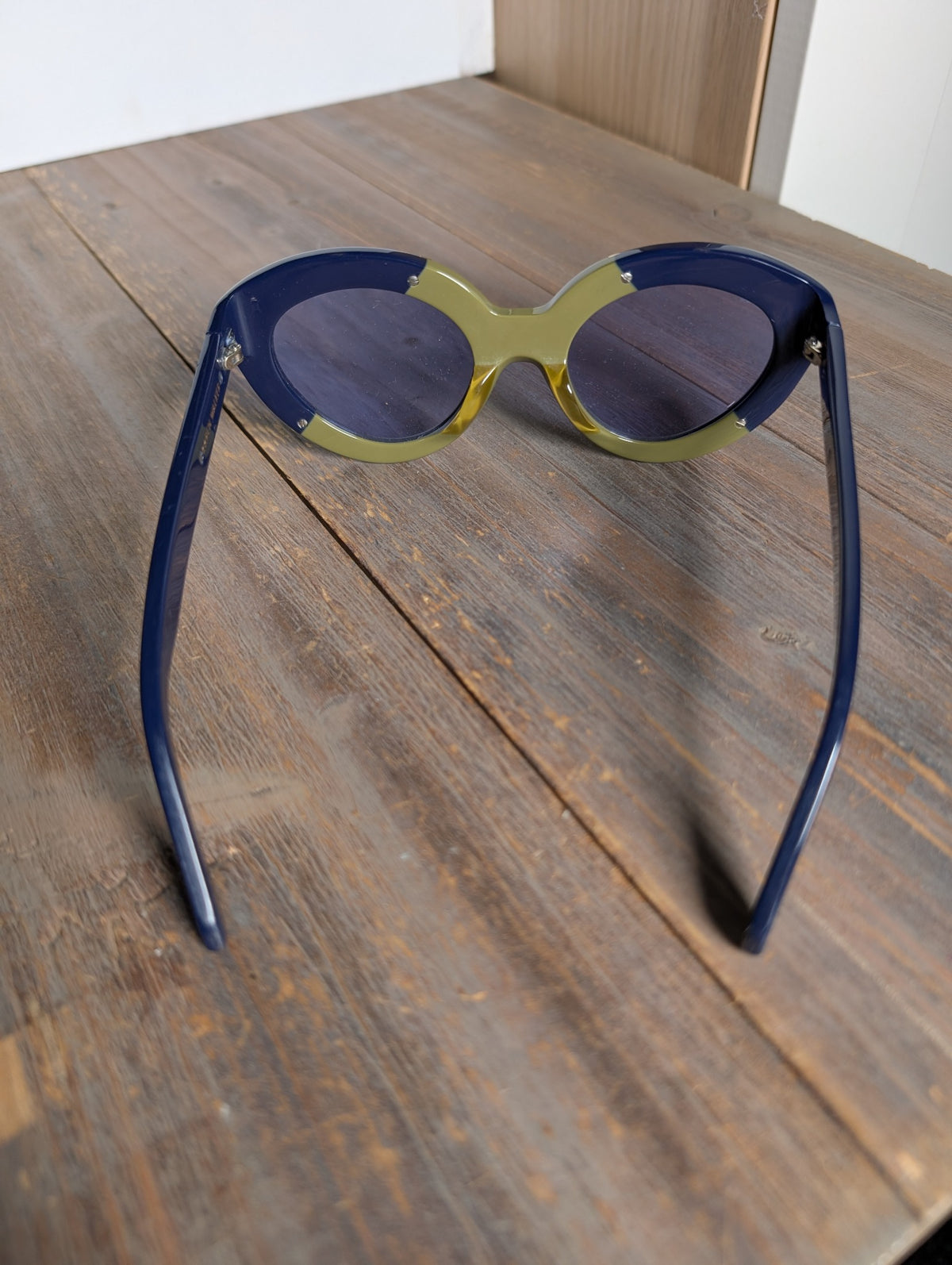 Karen Walker Flowerpatch Sunglasses Navy & Olive - Image 6