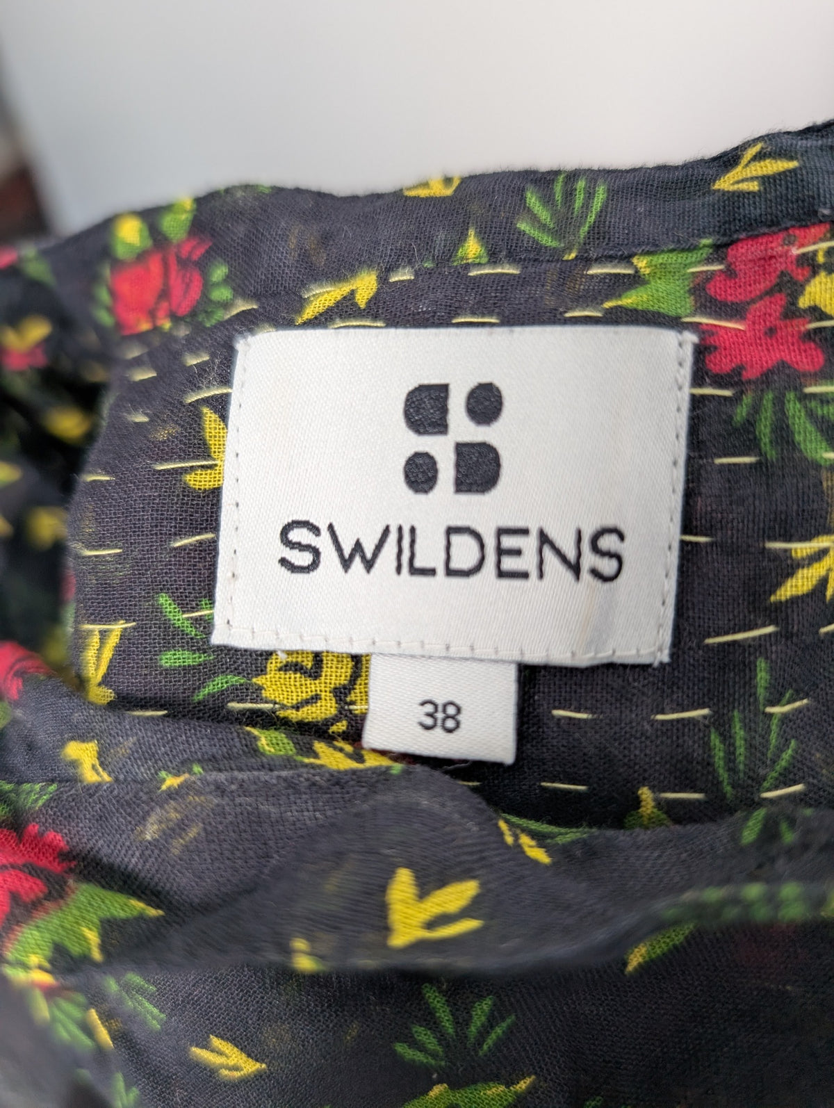 Swildens Floral Print Button-Down Blouse Black Size 38 - Image 6