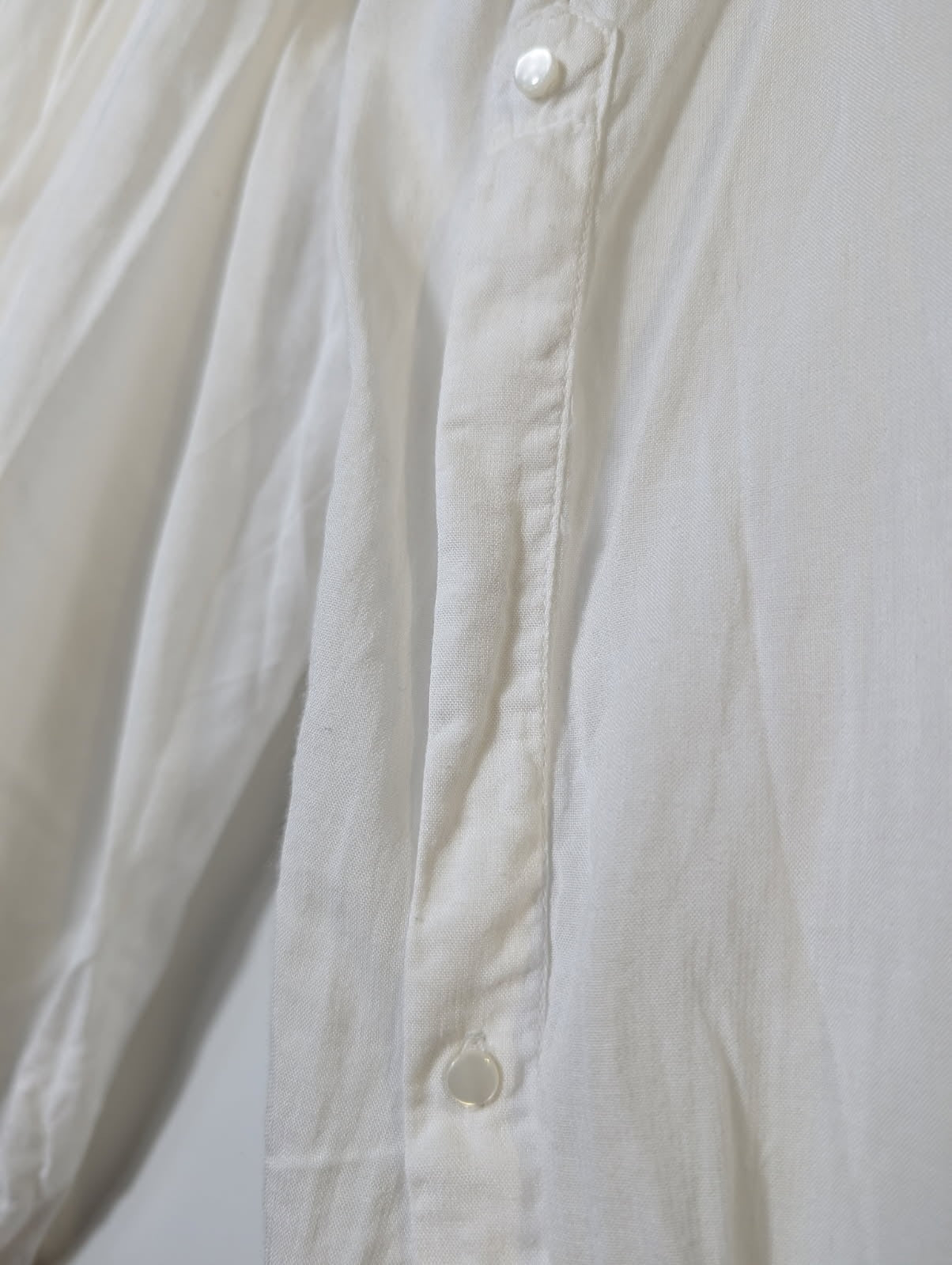 By Malene Birger Gauze Tunic Blouse White Pleated Detail - Image 3