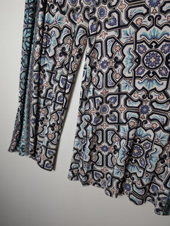 Tigerlily Palazzo Pants Geometric Tile Print Wide Leg Trousers Size 8 - Image 3