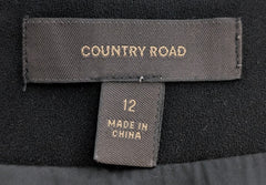 Country Road Wrap Front Midi Dress Black AU 12 - Image 5
