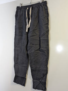 Assembly Label Linen Trousers Grey Elastic Waist Size 8 - Image 8