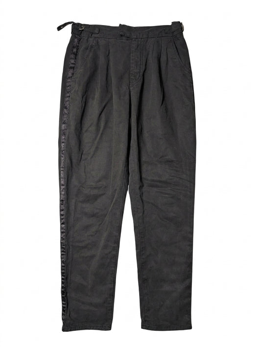 One Teaspoon Pleated Trousers Black With Satin Side Stripe Size 25 - Image 1