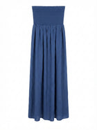 Isabel Marant Silk Smocked Tube Top Maxi Dress Blue Size 36 - Image 1