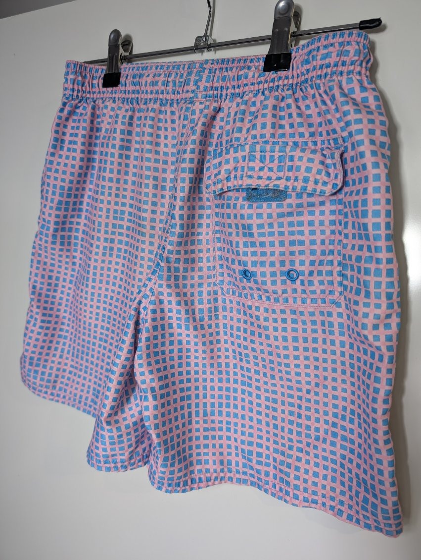 Vineyard Vines Men's Chappy Swim Trunks - Pink and Blue Grid Print - Image 3