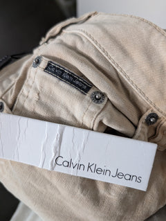 Calvin Klein Jeans Corduroy Pants Tan Rhinestone Detail - Image 9