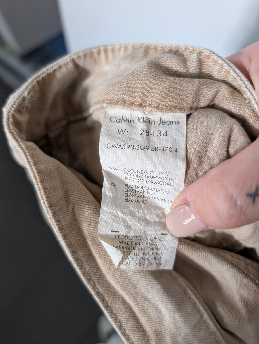 Calvin Klein Jeans Corduroy Pants Tan Rhinestone Detail - Image 10