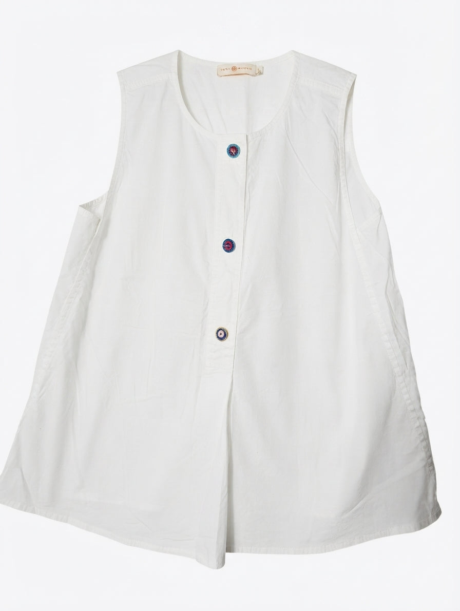 Tory Burch Sleeveless Blouse White Size 4 - Image 1