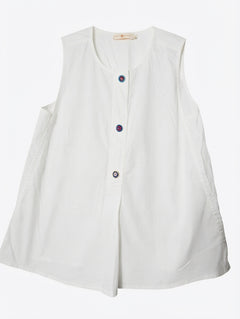 Tory Burch Sleeveless Blouse White Size 4 - Image 1