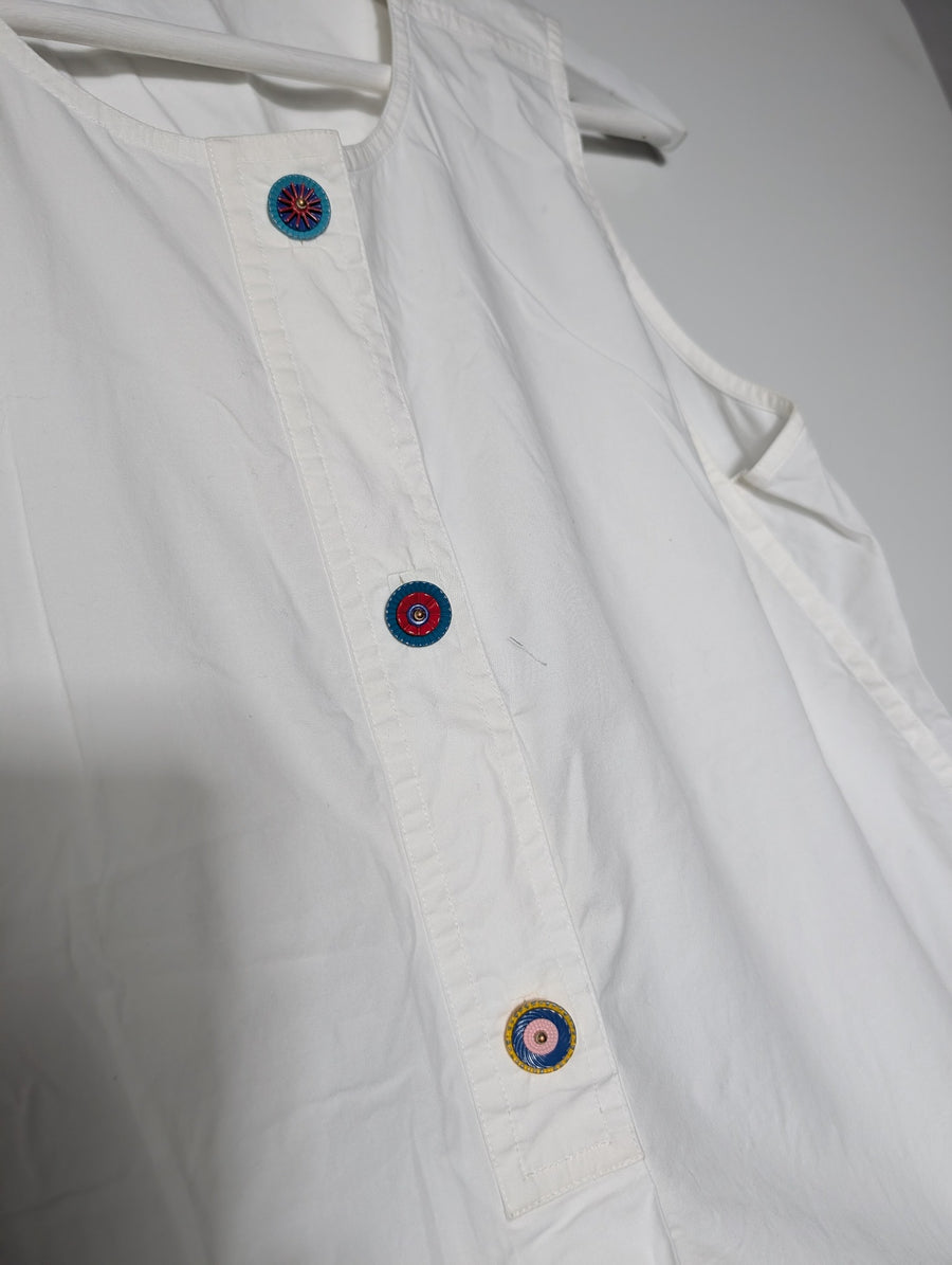 Tory Burch Sleeveless Blouse White Size 4 - Image 2