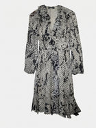 Arthur Galan AG Polka Dot Ruffle Silk Dress Black and White Size 8 - Image 1