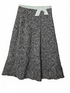 Lee Mathews Wool Tweed A-Line Skirt Black & White Size 1 - Image 1