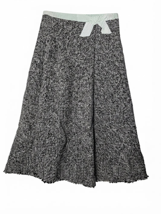 Lee Mathews Wool Tweed A-Line Skirt Black & White Size 1 - Image 1
