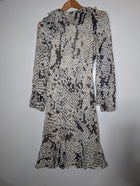 Arthur Galan AG Polka Dot Ruffle Silk Dress Black and White Size 8 - Image 4
