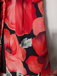 Diesel Australia Floral Chiffon Wrap Dress Red & Black Size 10 - Image 2