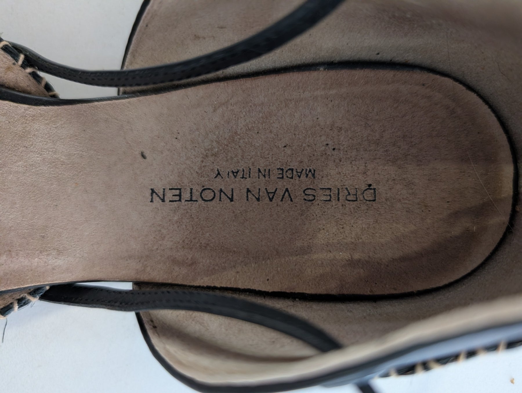 Dries Van Noten Lace-Up Espadrille Sandals Black Size 37.5 - Image 8