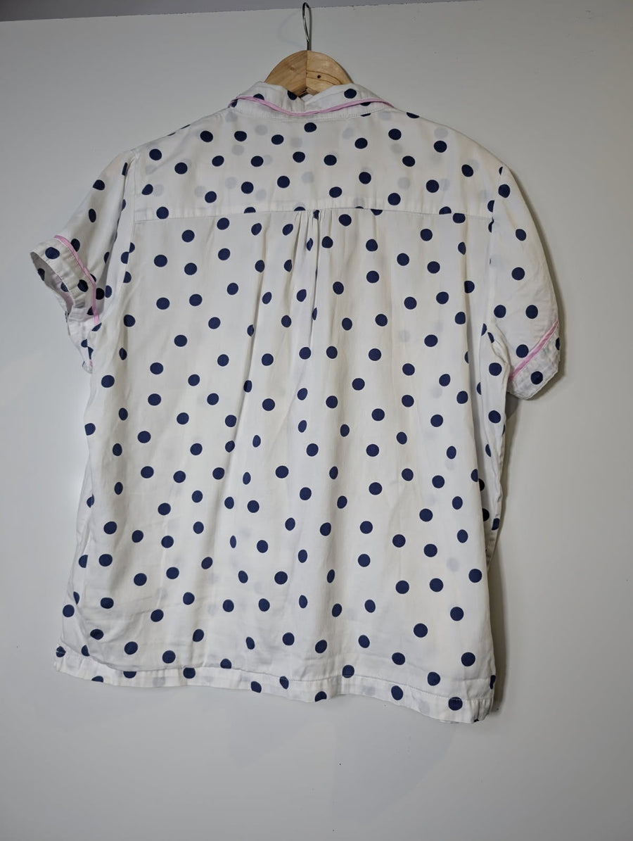 Peter Alexander Women's Polka Dot Pajama Set White & Navy Size M - Image 7