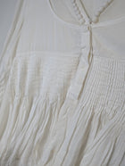 By Malene Birger Gauze Tunic Blouse White Pleated Detail - Image 4
