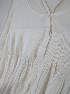 By Malene Birger Gauze Tunic Blouse White Pleated Detail - Image 4
