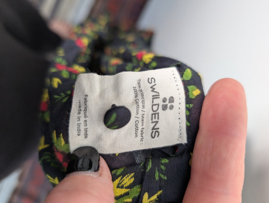 Swildens Floral Print Button-Down Blouse Black Size 38 - Image 7