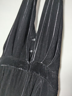 Bianca Spender Velvet Halter Neck Jumpsuit Black Size 14 - Image 2