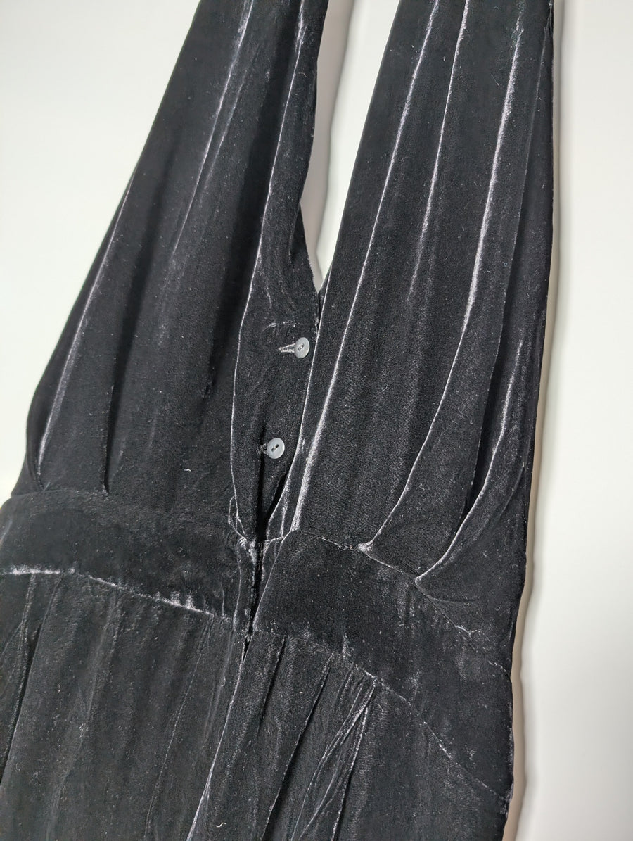 Bianca Spender Velvet Halter Neck Jumpsuit Black Size 14 - Image 2