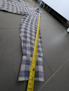 Suitsupply Men's Blue and White Check Pure Linen Shirt Size 37 / 14.5 - Image 9