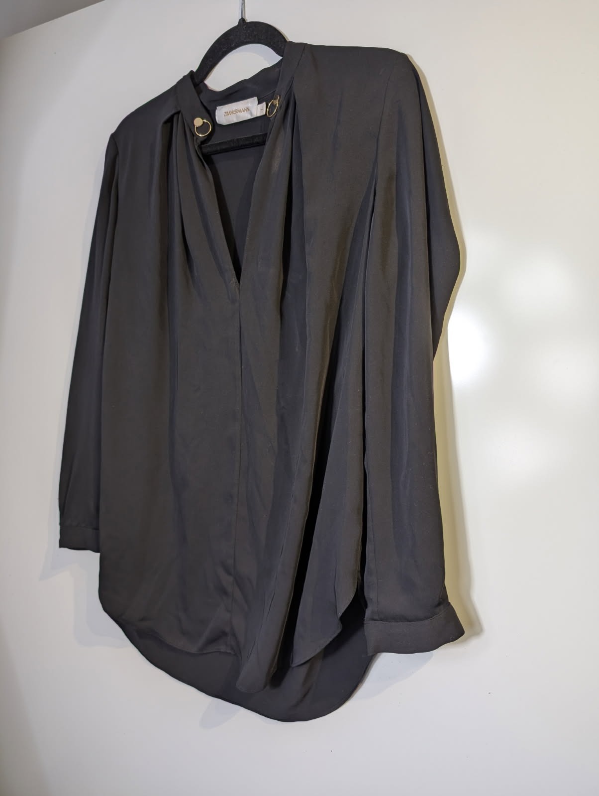 Zimmermann Black Blouse with Gold Hardware Detail Size 1 - Image 7