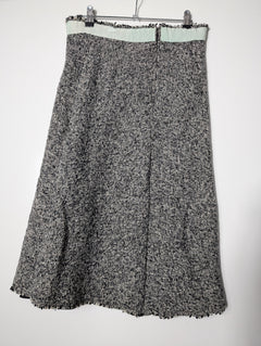 Lee Mathews Wool Tweed A-Line Skirt Black & White Size 1 - Image 4