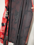 Diesel Australia Floral Chiffon Wrap Dress Red & Black Size 10 - Image 4