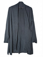 Foil Open Front Cardigan Pure Merino Wool Grey Size XL - Image 1