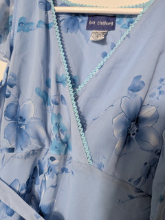 Bia Clothing Floral Midi Dress Blue Flutter Sleeve - Image 2