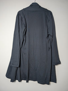 Foil Open Front Cardigan Pure Merino Wool Grey Size XL - Image 4