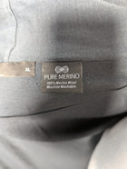 Foil Open Front Cardigan Pure Merino Wool Grey Size XL - Image 6