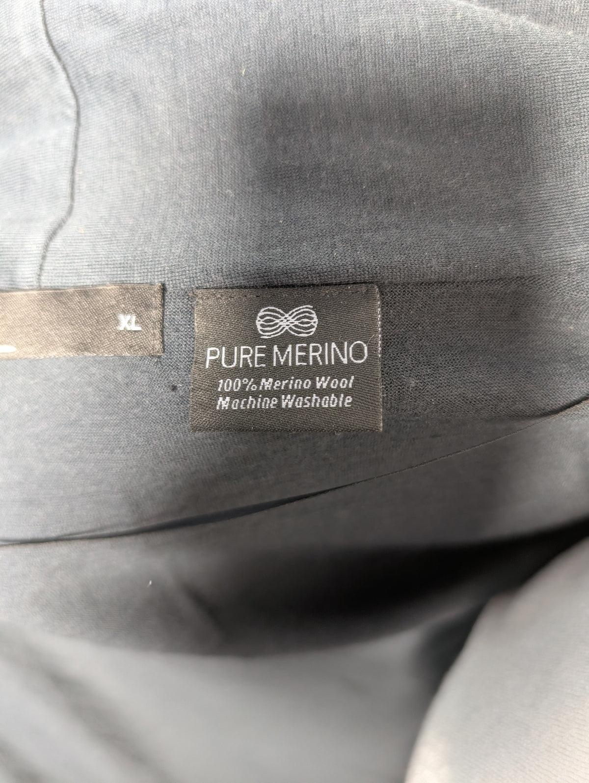 Foil Open Front Cardigan Pure Merino Wool Grey Size XL - Image 6