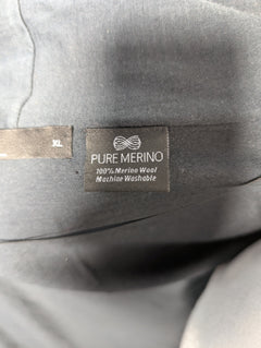 Foil Open Front Cardigan Pure Merino Wool Grey Size XL - Image 6