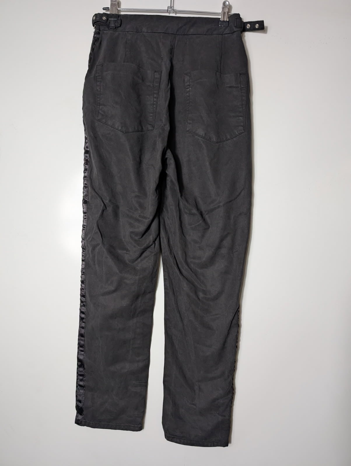 One Teaspoon Pleated Trousers Black With Satin Side Stripe Size 25 - Image 5