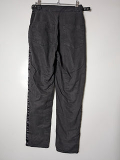 One Teaspoon Pleated Trousers Black With Satin Side Stripe Size 25 - Image 5