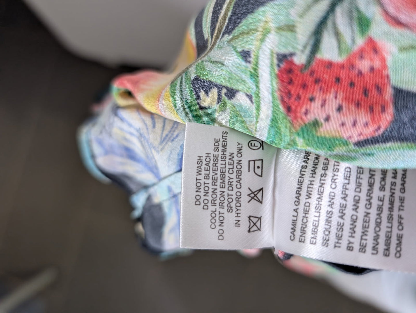 Camilla Parrot and Fruit Print Silk Maxi Dress with Crystal Embellishments - Image 8