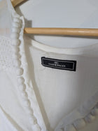By Malene Birger Gauze Tunic Blouse White Pleated Detail - Image 5