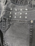 Ksubi High-Rise Denim Jeans Washed Black Raw Hem Size 23 - Image 6