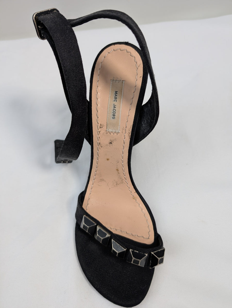 Marc Jacobs Peep Toe Ankle Strap Heels Black EU 38 - Image 14