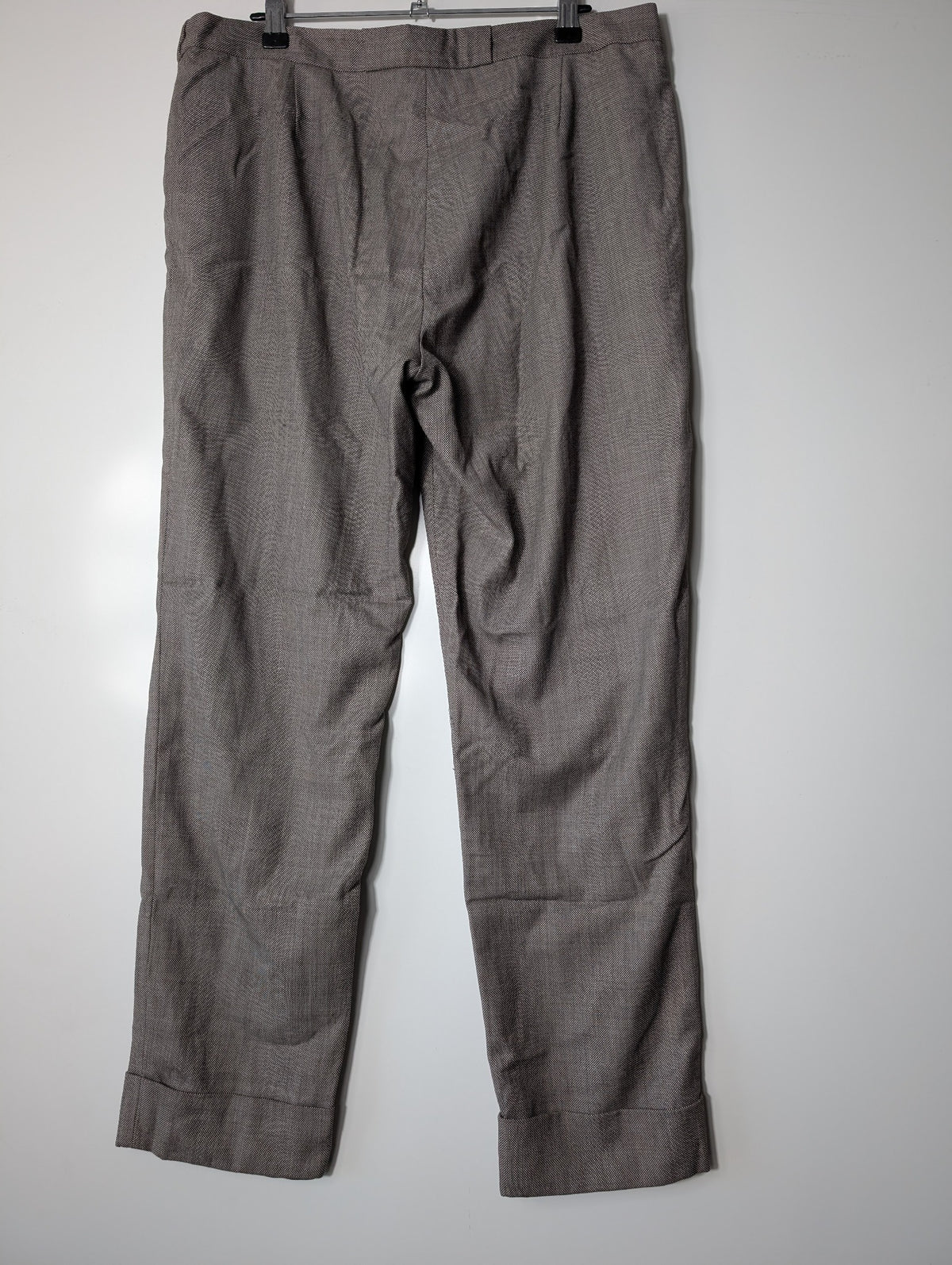 Bianca Spender Micro-Houndstooth Cuffed Trousers Brown Size 12 - Image 4