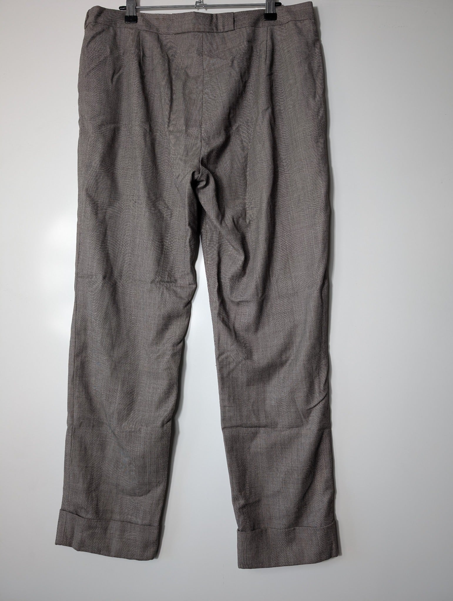 Bianca Spender Micro-Houndstooth Cuffed Trousers Brown Size 12 - Image 4