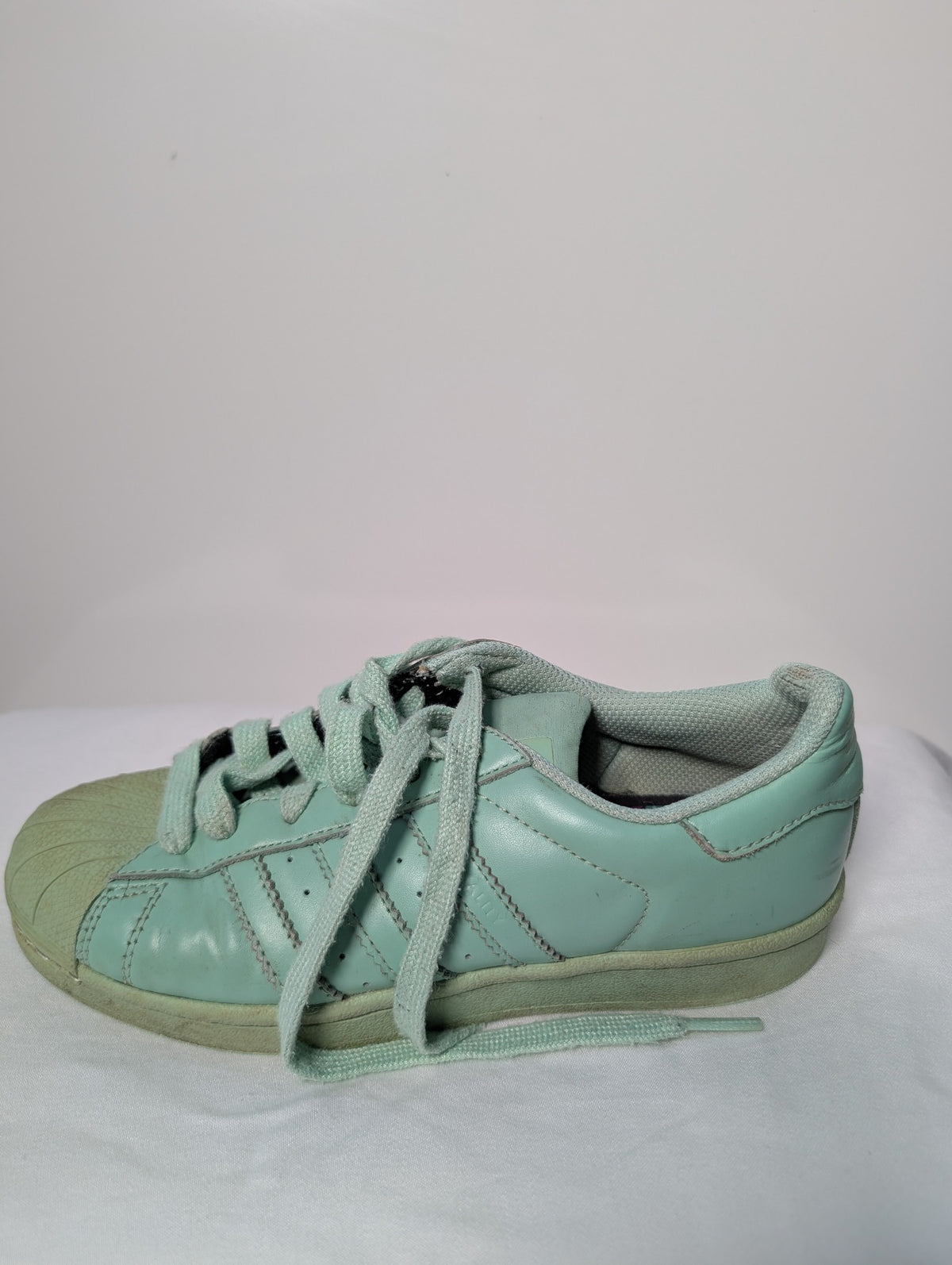 Adidas Superstar Pharrell Williams Mint Green US 4 - Image 4