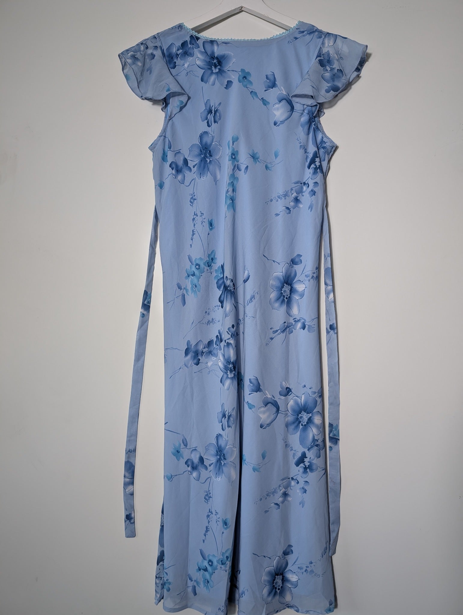Bia Clothing Floral Midi Dress Blue Flutter Sleeve - Image 6